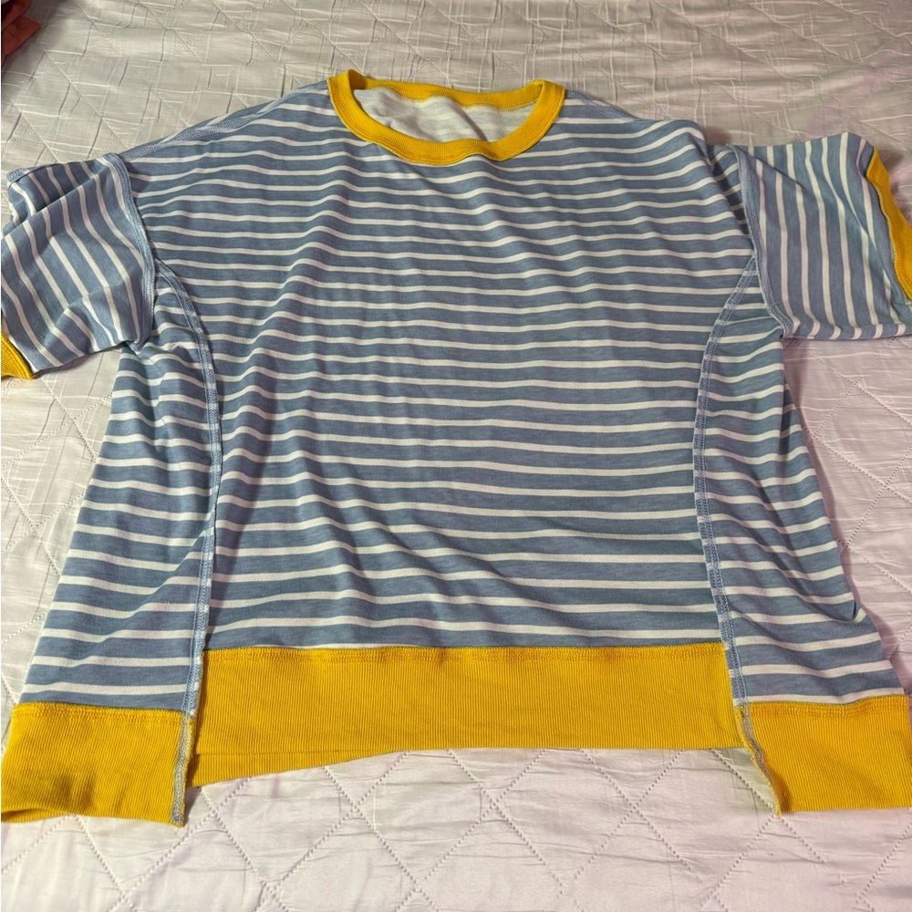 Striped Blue and Yellow Shirt